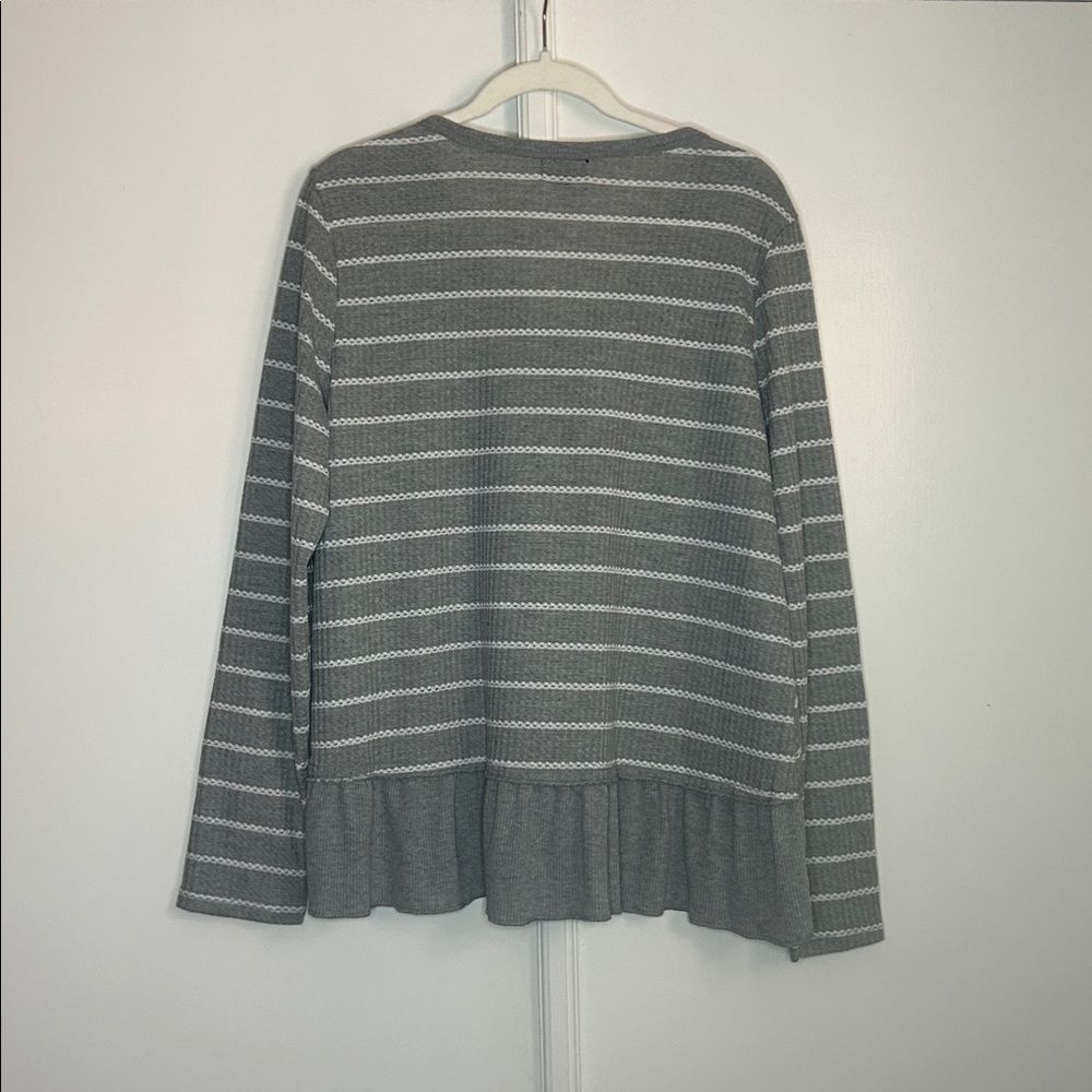 Izod Striped Ruffle Top - Picture 6 of 6
